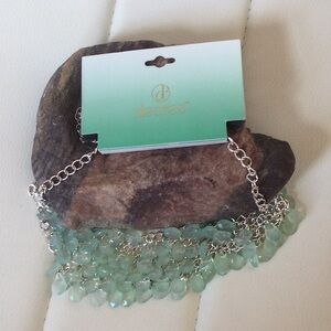 NWT Decree Green Silver Necklace